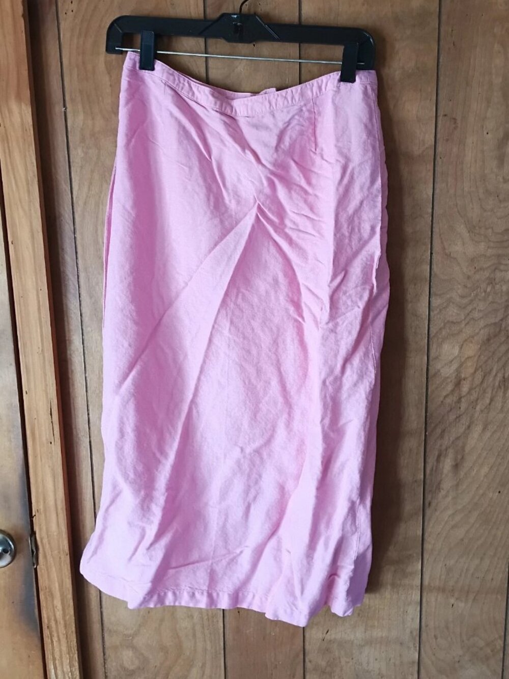 Dina K Pink Maxi Skirt Size S Ramie Viscose Back Zip Lightweight Flowy